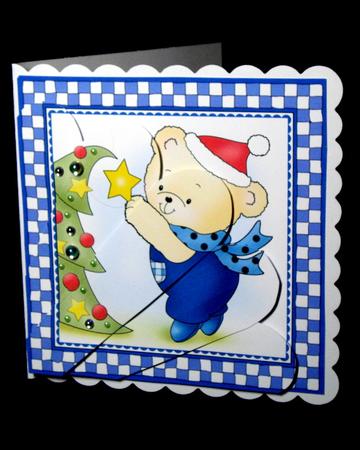 Robert's Christmas Tree Quick Card with Fan Pyramage Topper by Dianne Jackson