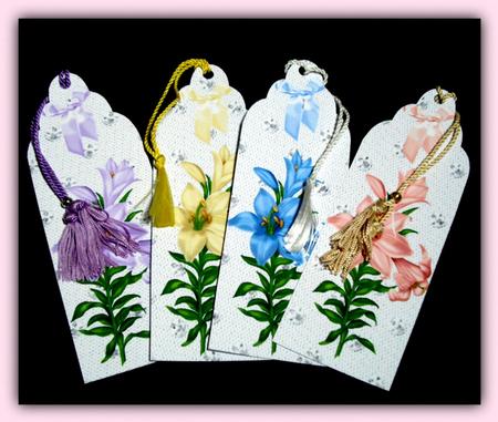 Pretty Lillies with Bows Bookmarks by Dianne Jackson