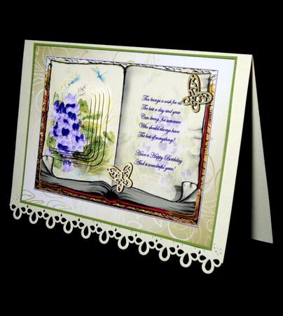 Pansy Book Style Card Front by Dianne Jackson