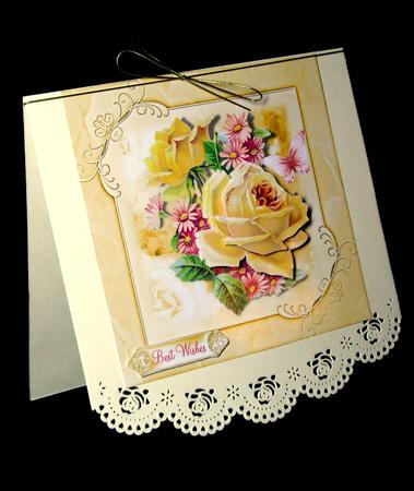 Vintage Lemon Roses 8x8 Card Topper by Dianne Jackson