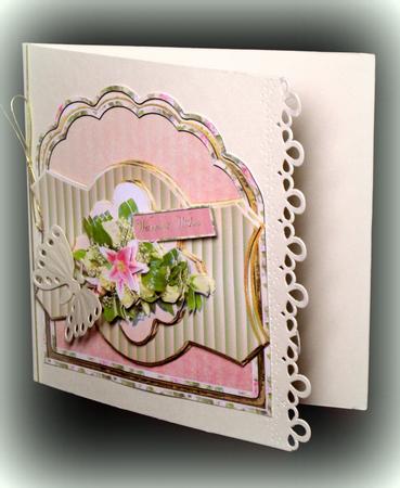 Lilly and Cream Rose's Card Front and Topper by Dianne Jackson