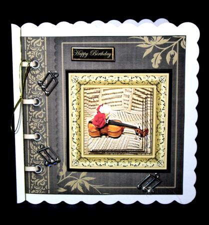 Violin Music Card Front with Topper by Dianne Jackson