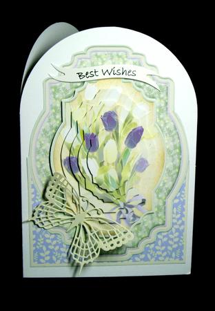 Over the Edge Tulips Card Front & Pyramage by Dianne Jackson