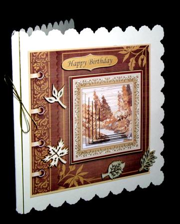 Waterfall Scene in Wood Male Birthday Quick Card by Dianne Jackson
