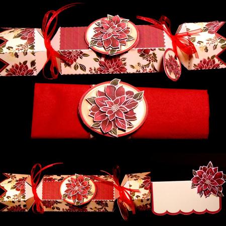 Table Setting Christmas Red Poinsettias Mini Kit by Dianne Jackson