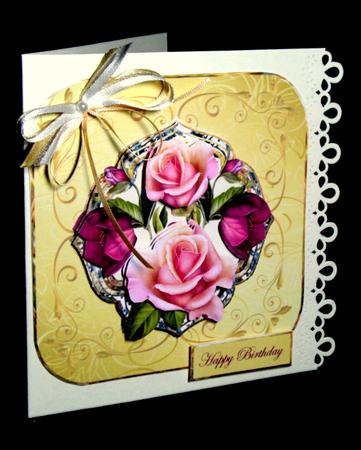 Rose Display Card Front with Topper by Dianne Jackson