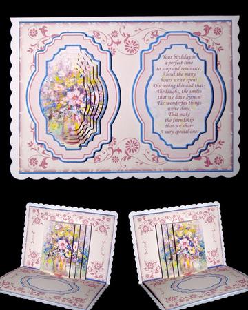 Pop Up Scene Vase of Flowers 3D Card Kit by Dianne Jackson