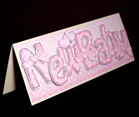 Large Dl New Baby Felties Quick Card N 3D Decoupage by Dianne Jackson