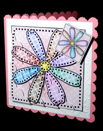 Patchwork Petals Scallop Corner Side Stacker Topper by Dianne Jackson