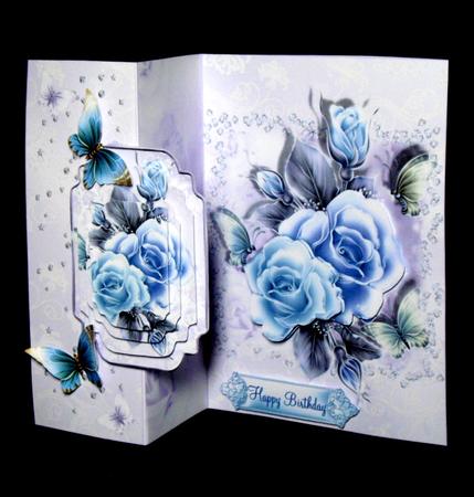 Blue Rose No Holes Fold Back Card Mini Kit by Dianne Jackson