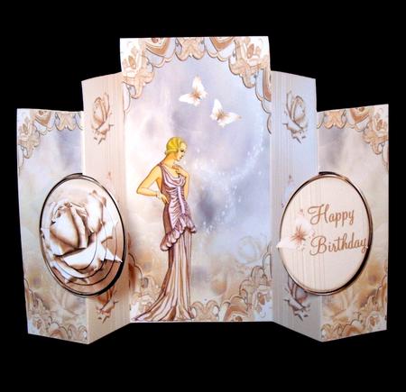Art Deco Lady in Pink Double No Holes Fold Mini Kit by Dianne Jackson