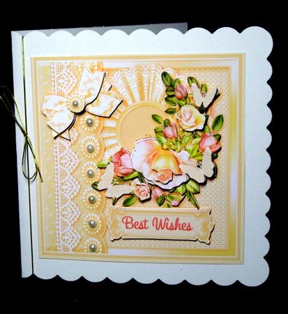 Roses on a Peach Doily 5in x 5in Decoupage Kit by Dianne Jackson