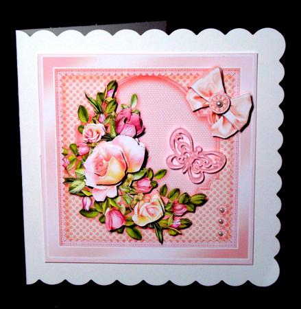 Roses with a Polka Dot Arch 5in x 5in Decoupage Kit by Dianne Jackson