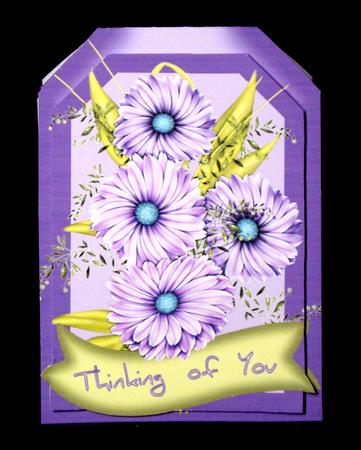 Purple Gerbra Tag Card Kit by Dianne Jackson