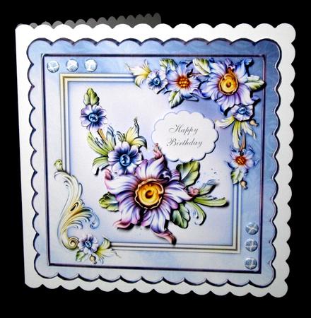 Fancy Floral 8x8" Card Front by Dianne Jackson