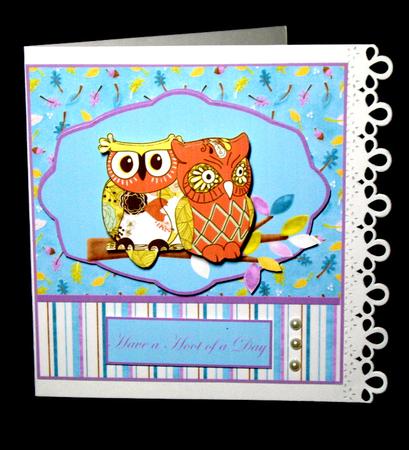 Two Hoots Live Here Card Front with Topper by Dianne Jackson