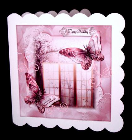 Beautiful Oriental Blossom Flutters 8x8 Topper by Dianne Jackson