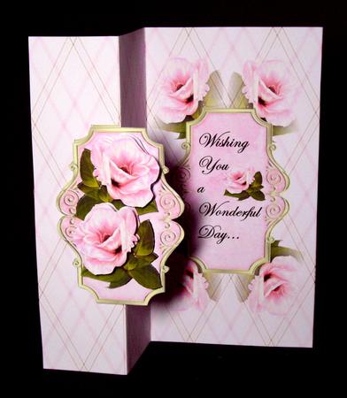 Pink Blossoms Fold Back Card by Dianne Jackson
