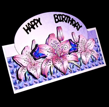 Lilac Lilies and Butterflies Topper by Dianne Jackson