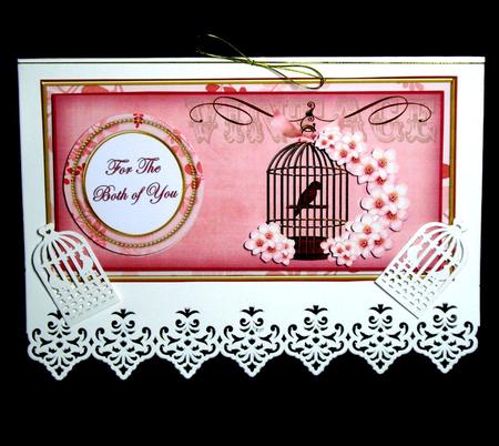 Pink Birdcage Both of You Dl Decoupage Topper by Dianne Jackson