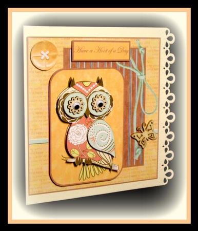 A Big Hoot from Barn Owl Card Front by Dianne Jackson