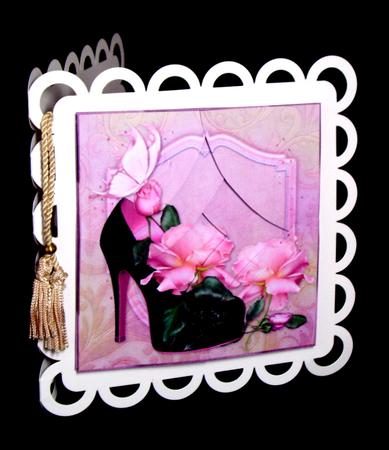 Roses and Butterflys Shoe Curved Spiral Stacker by Dianne Jackson