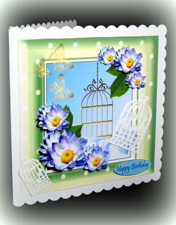 Lime and Aqua Waterlillies and Bows by Dianne Jackson