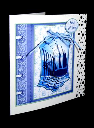 Ships in the Night Male Birthday Card Topper by Dianne Jackson