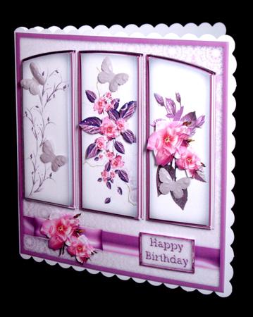 Purple Flowers Panel Card Mini Kit by Dianne Jackson