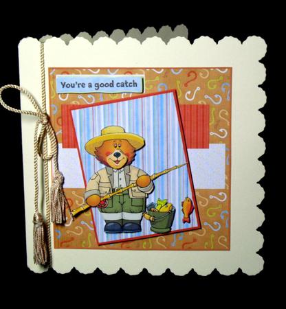 Fisherman Ted Card Front with Topper by Dianne Jackson