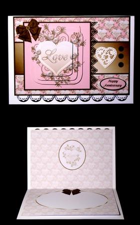 Romantic Heart in Pink and Brown Is by Dianne Jackson
