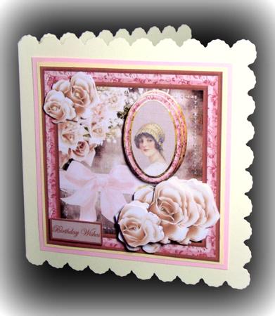 Portrait of Love Card Front with Decoupage by Dianne Jackson