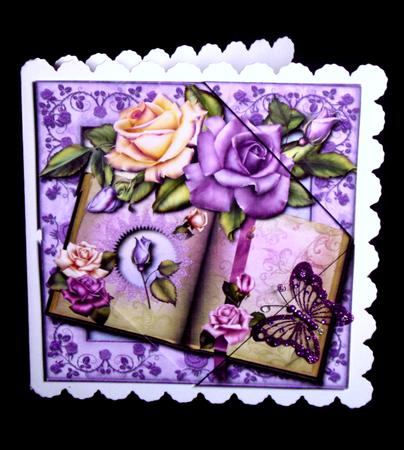 Gorgeous Lilac Book of Roses Topper + Corners by Dianne Jackson