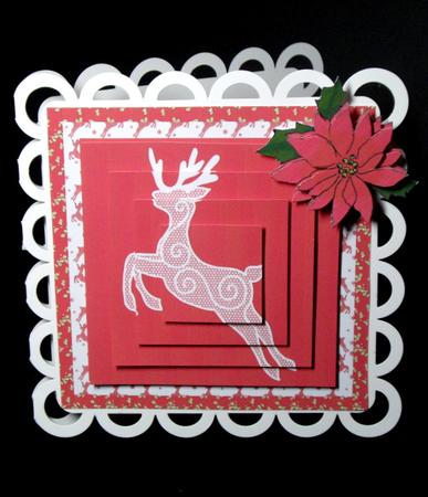 Lace Reindeer on Red by Dianne Jackson