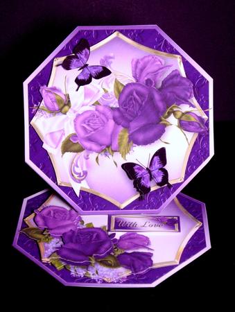 Purple Roses Octagonal Easel Mini Kit by Dianne Jackson