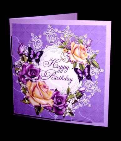Vintage Roses for Your Birthday Side Stacker by Dianne Jackson