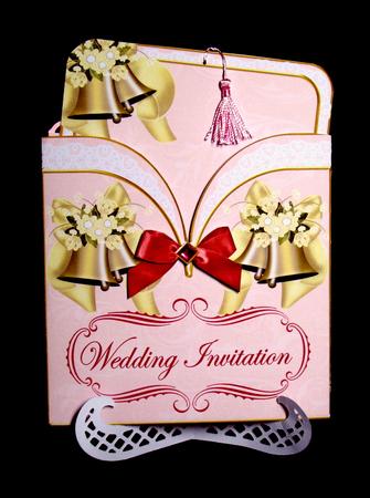 Cream Bells2 Wedding Invitation Vintage Pocket Pull Card Kit by Dianne Jackson