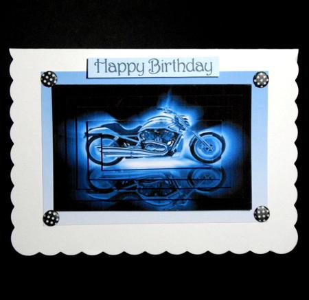 Neon Blue Motorbike Pyramid by Dianne Jackson