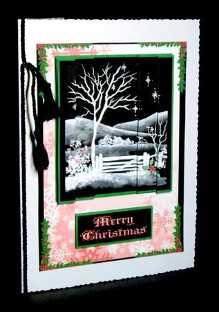 Festive Red Winter Garden Side Stacker Card Front by Dianne Jackson