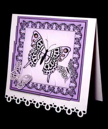 Big Butterfly Quick Card Shell Edged Corner Side Stacker by Dianne Jackson