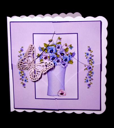 Pretty Pansy Curved Spiral Stacker by Dianne Jackson