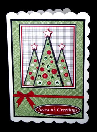 Patterned Buttons Christmas Trees Green by Dianne Jackson