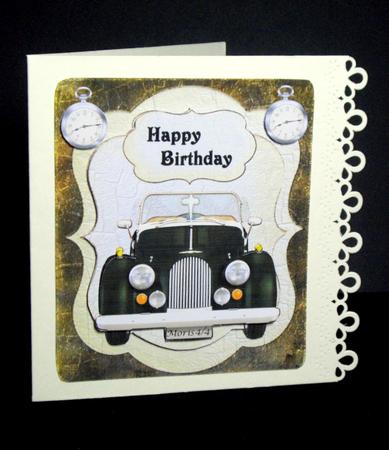 Scallop Vintage Car Male Card by Dianne Jackson