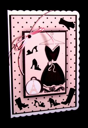 Black & Pink Dress Quick Card by Dianne Jackson