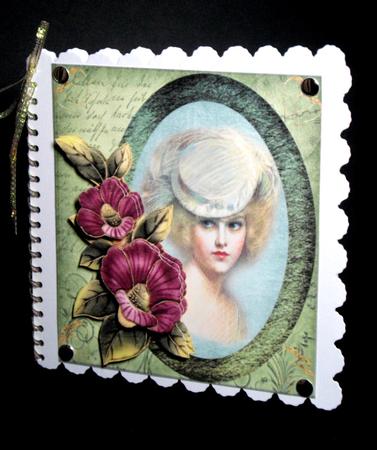 Vintage Lady with Oval Frame and Flowers by Dianne Jackson