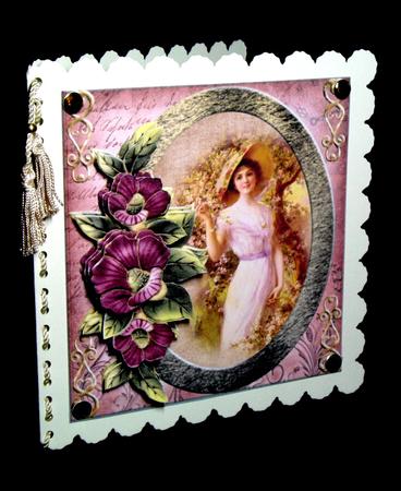 Vintage Lady Waving with Flower Basket by Dianne Jackson