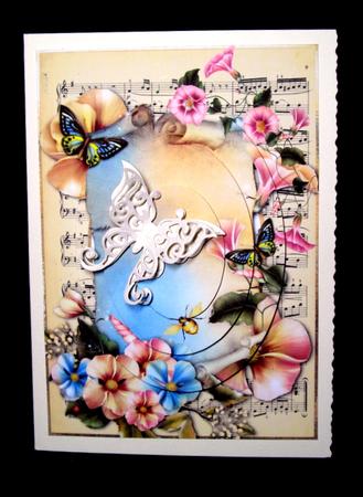 Summer Garden & Sheet Music Oval Pyramid by Dianne Jackson