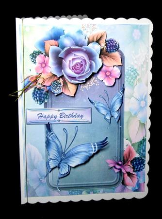 Lovely Roses on a Crushed Blue Frame by Dianne Jackson