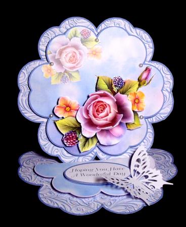 English Roses Petal Easel Card by Dianne Jackson