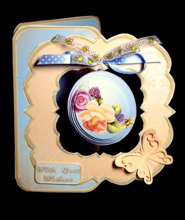 Apricot Rose Pendant Card Kit by Dianne Jackson
